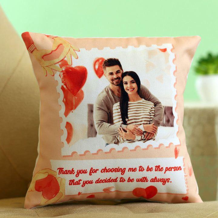 Heartfelt Personalised Karwa Chauth Cushion Gift