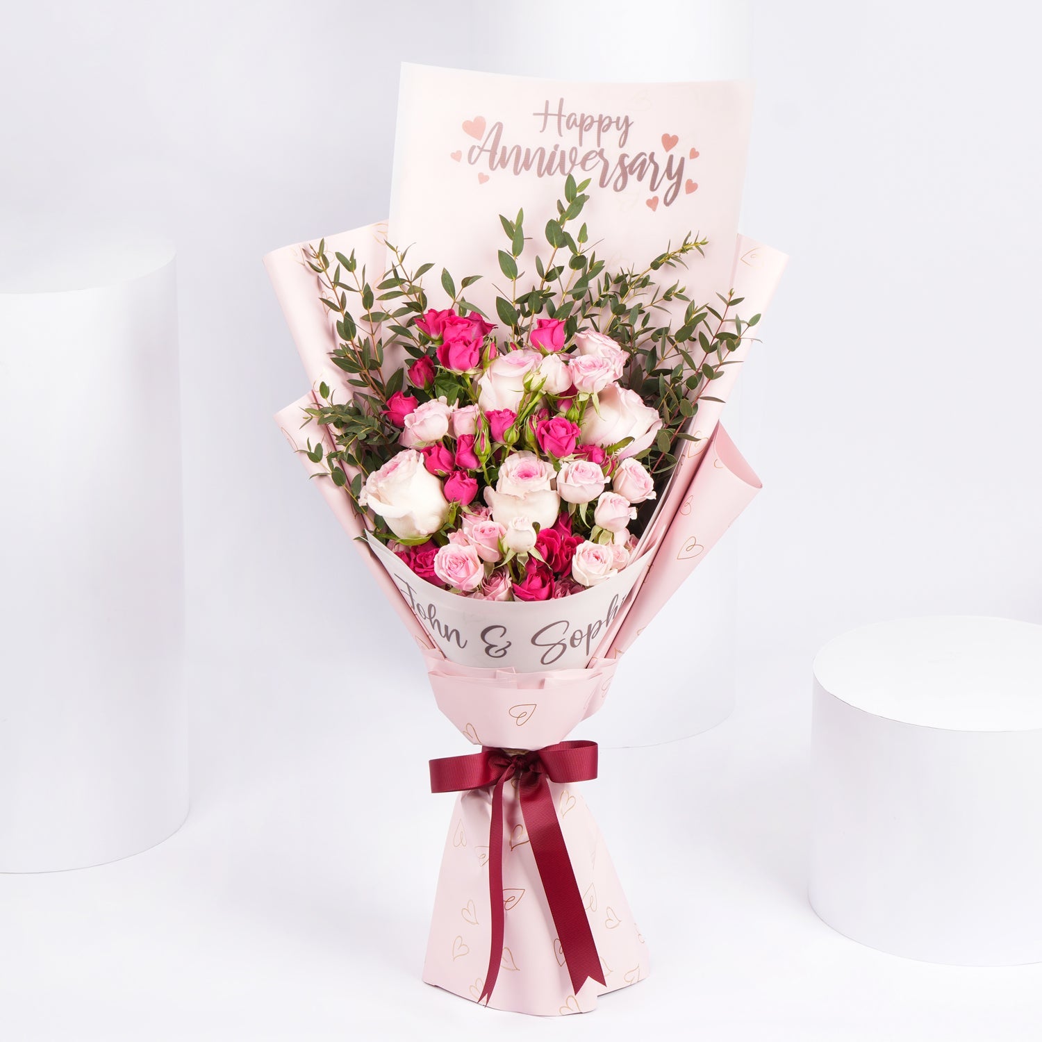 Personalised Name Anniversary Flower Bouquet
