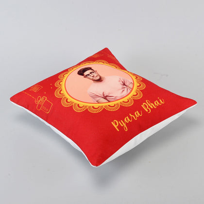 Personalized Bhai Dooj Cushion Gift with Custom Photo