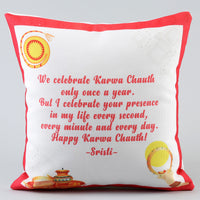 Personalized Karwa Chauth Celebration Cushion Gift