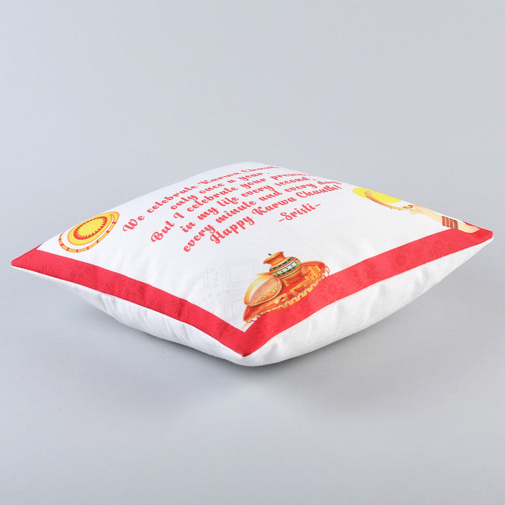 Personalized Karwa Chauth Celebration Cushion Gift