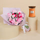Elegant Pink Floral Bouquet with Manuka Nectar Scented Candle Gift Set