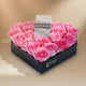Elegant Heart-Shaped Pink Roses and Ajmal Silver Shade Perfume Gift Set