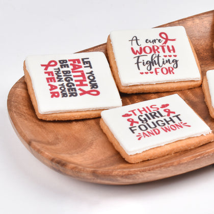 Empowerment Pink Ribbon Butter Cookies - Elegant Gift Box of 6
