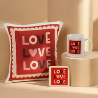 Charming Love Gift Combo: Cushion, Mug & Coaster Set