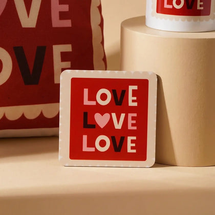 Charming Love Gift Combo: Cushion, Mug & Coaster Set