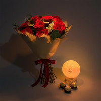 Romantic Red Rose & LED Moon Lamp Gift Set