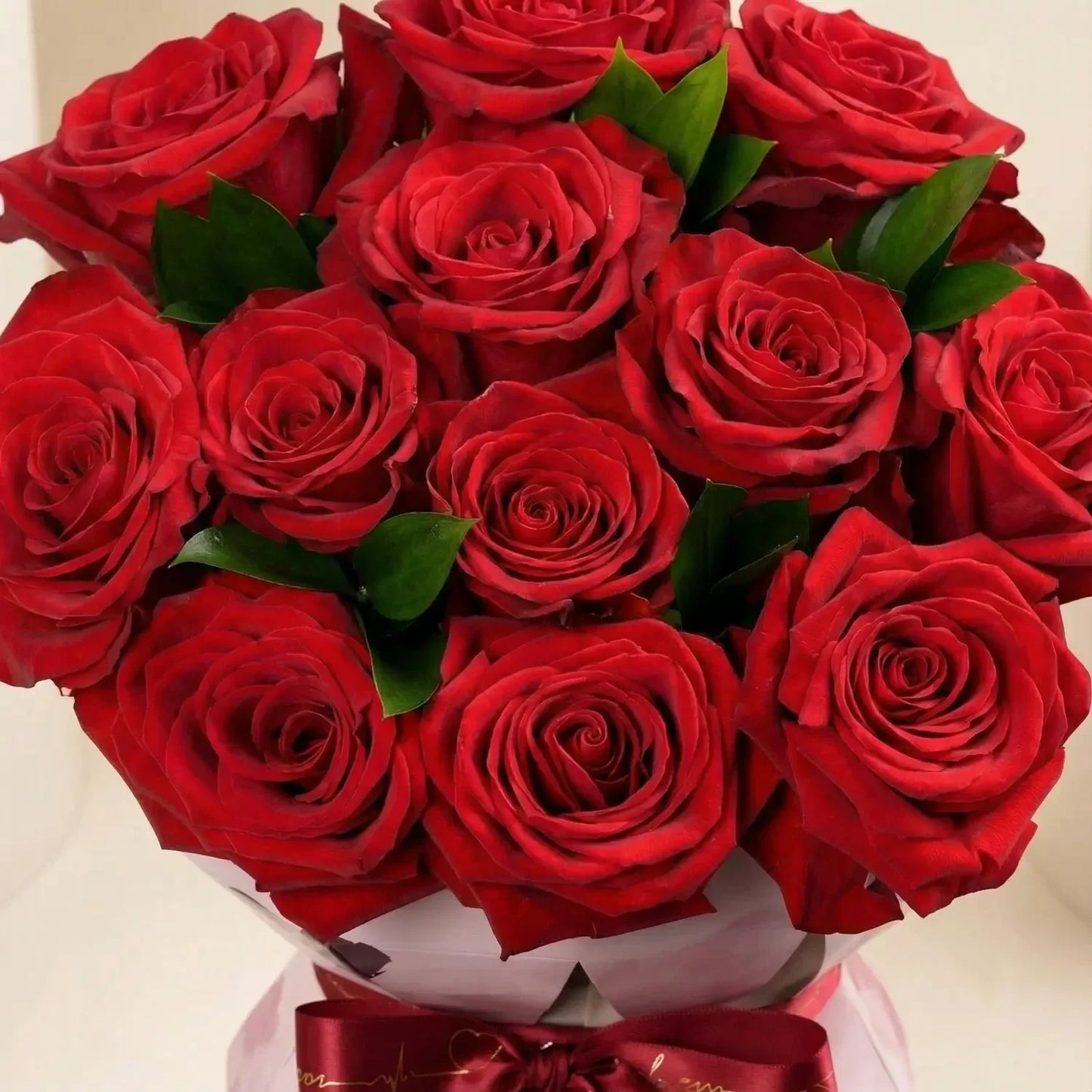Eternal Romance: Red Rose & Ruscus Bouquet