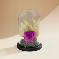 Eternal Purple Rose in Glass Dome with 'Mom' Topper - Perfect Gift for Mother's Day