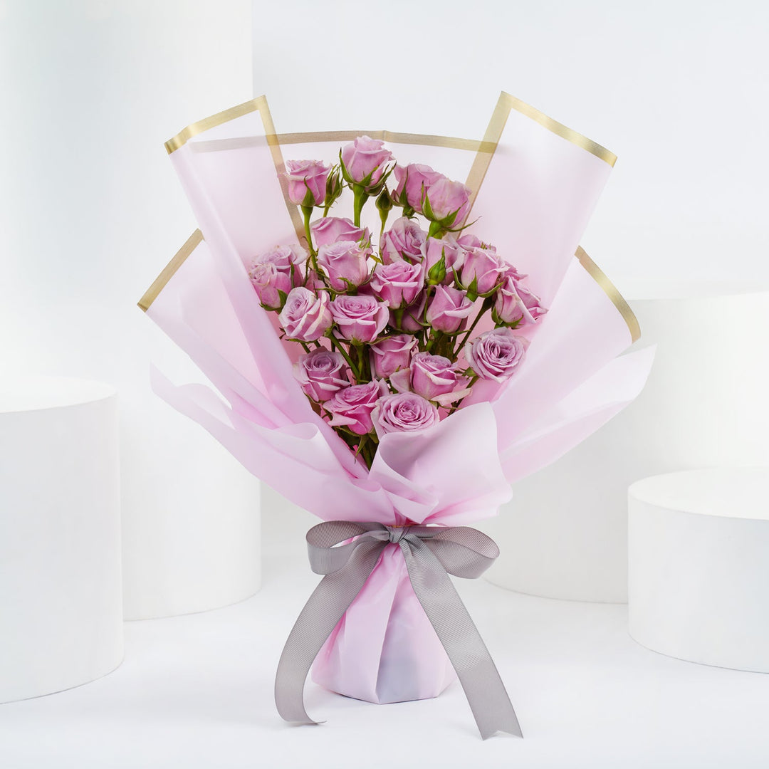 Elegant Purple Spray Rose Bouquet