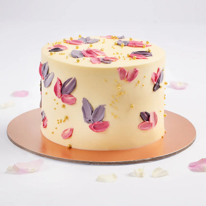 Purple & Pink Petals Chocolate Cake