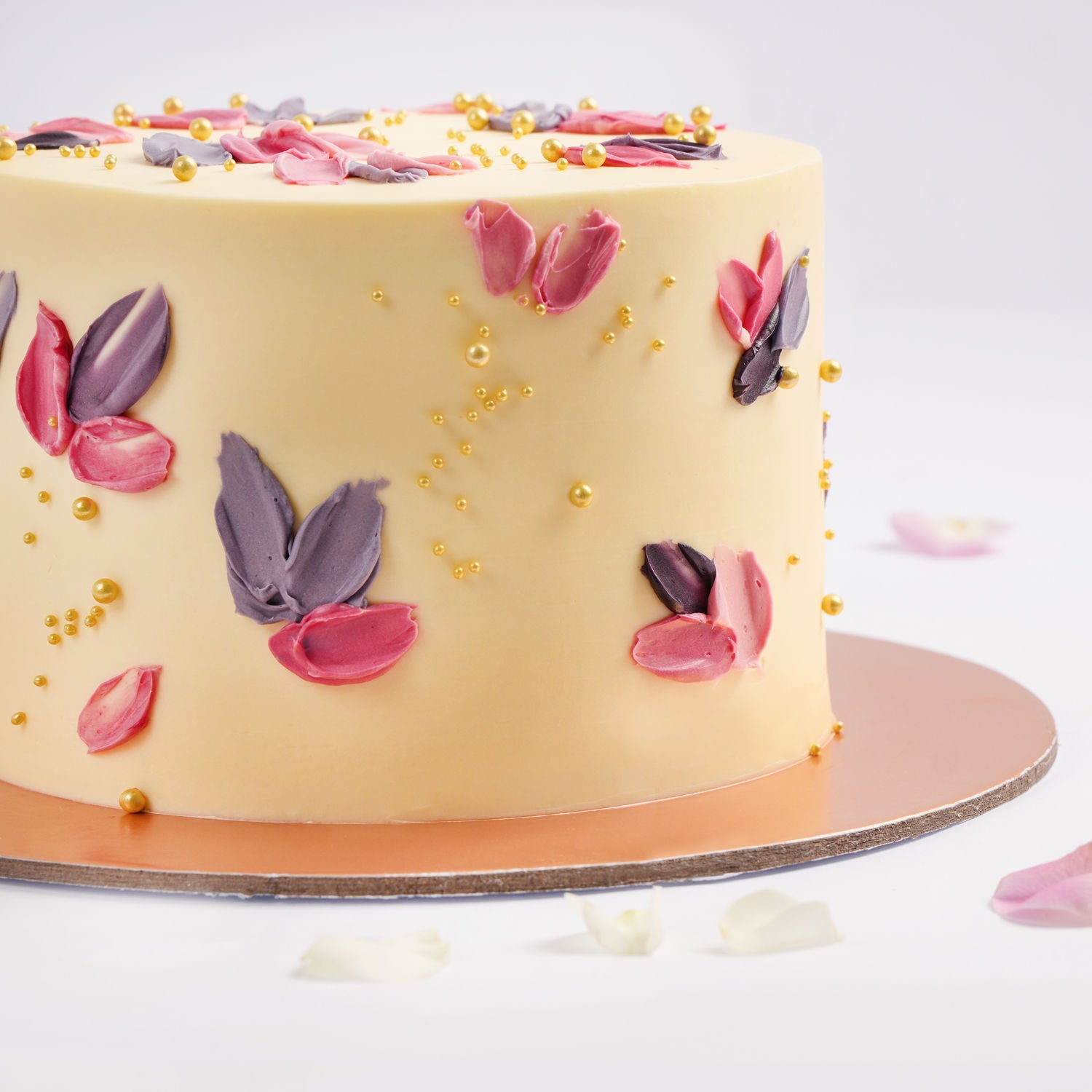 Purple & Pink Petals Chocolate Cake