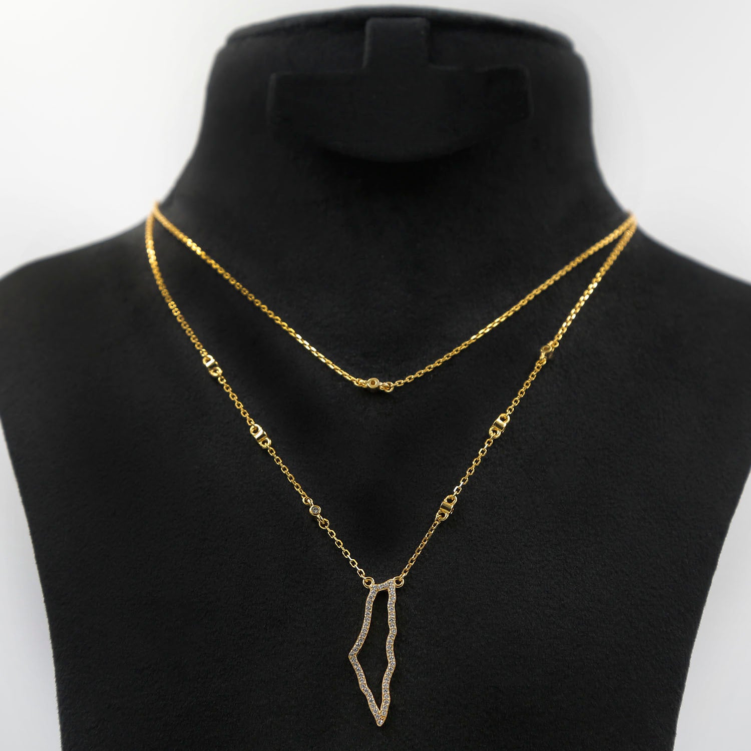Palestine Double Chain Necklace