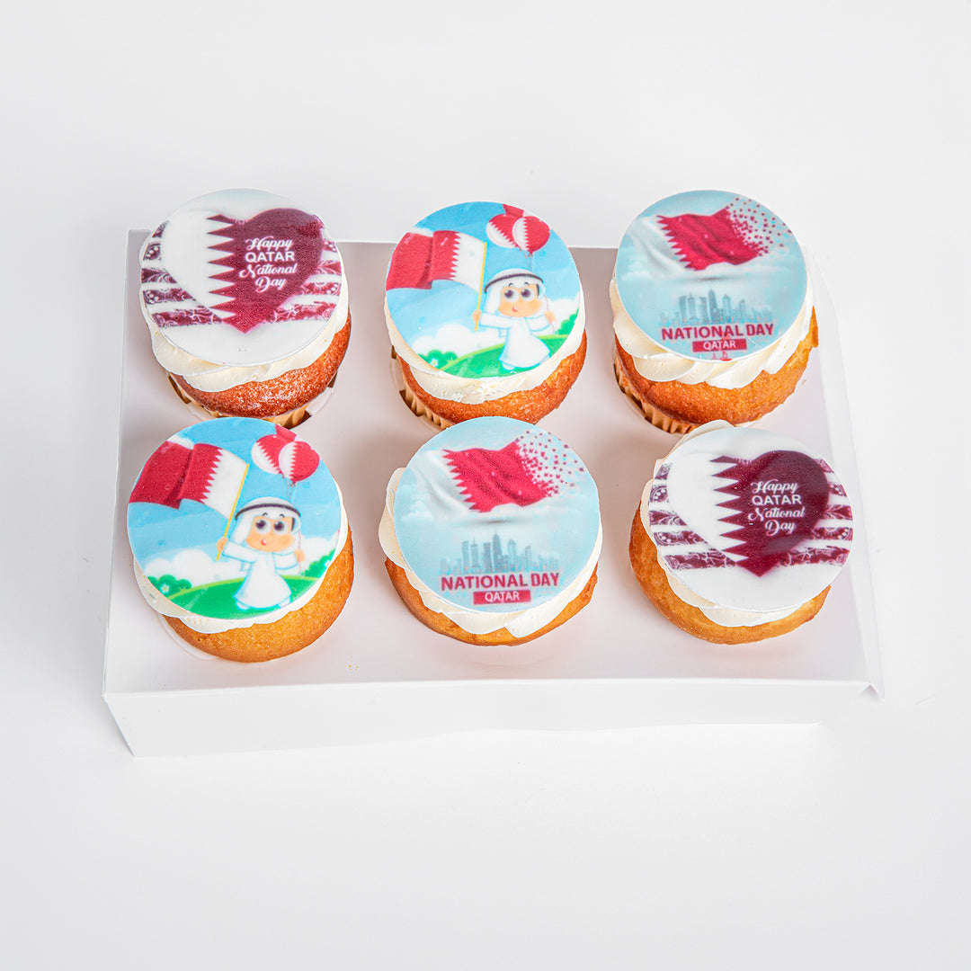 احتفل باليوم الوطني القطري مع كب كيك فانيليا لذيذ