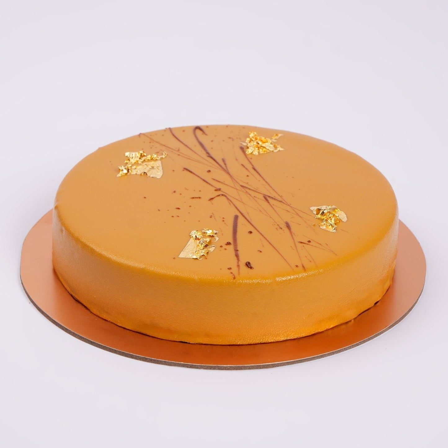 Luxurious Qatari Royal Caramel Cake with Golden Touch