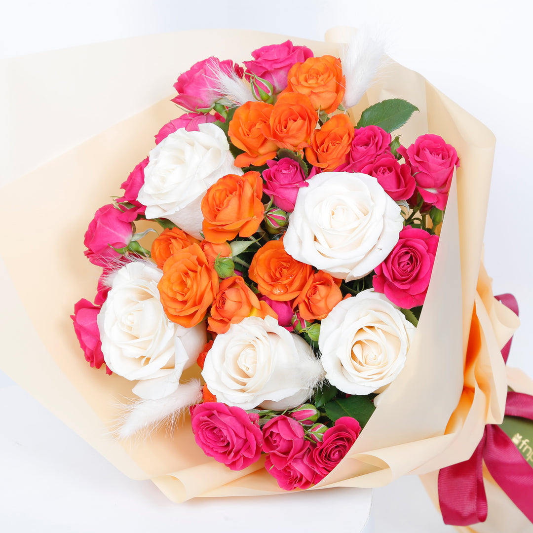 Vibrant Rainbow Bouquet - A Colorful Floral Delight