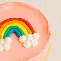 Rainbow On Pink Cake