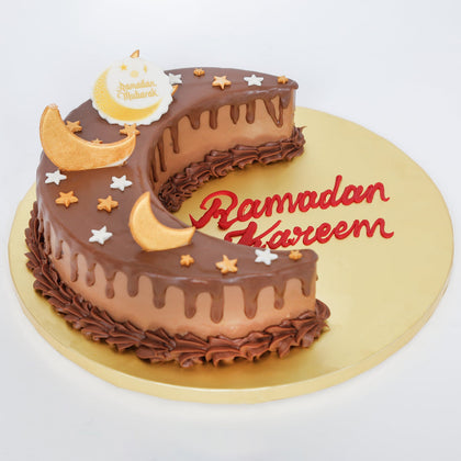 Elegant Ramadan Flower & Chocolate Nutella Cake Combo