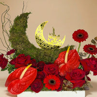 Elegant Ramadan Ruby Crescent Floral Arrangement
