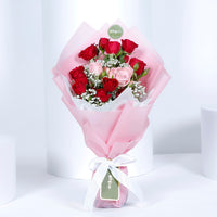 Red & Pink Roses Hand Bouquet