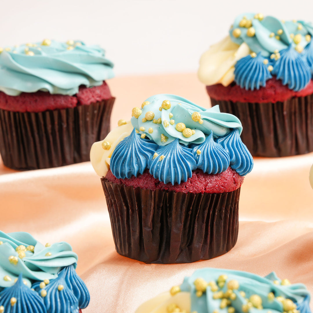 Delicious Red Velvet Muffin Sponge Cupcakes - 6 Pcs