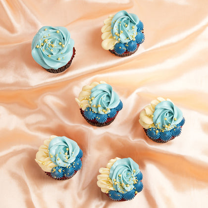 Delicious Red Velvet Muffin Sponge Cupcakes - 6 Pcs