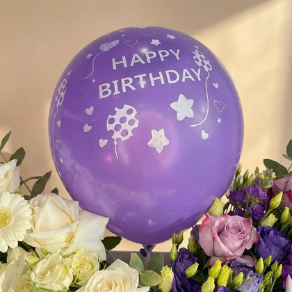 Elegant Birthday Bouquet with Roses, Chocolates & Balloon
