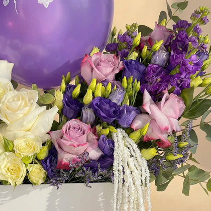 Elegant Birthday Bouquet with Roses, Chocolates & Balloon