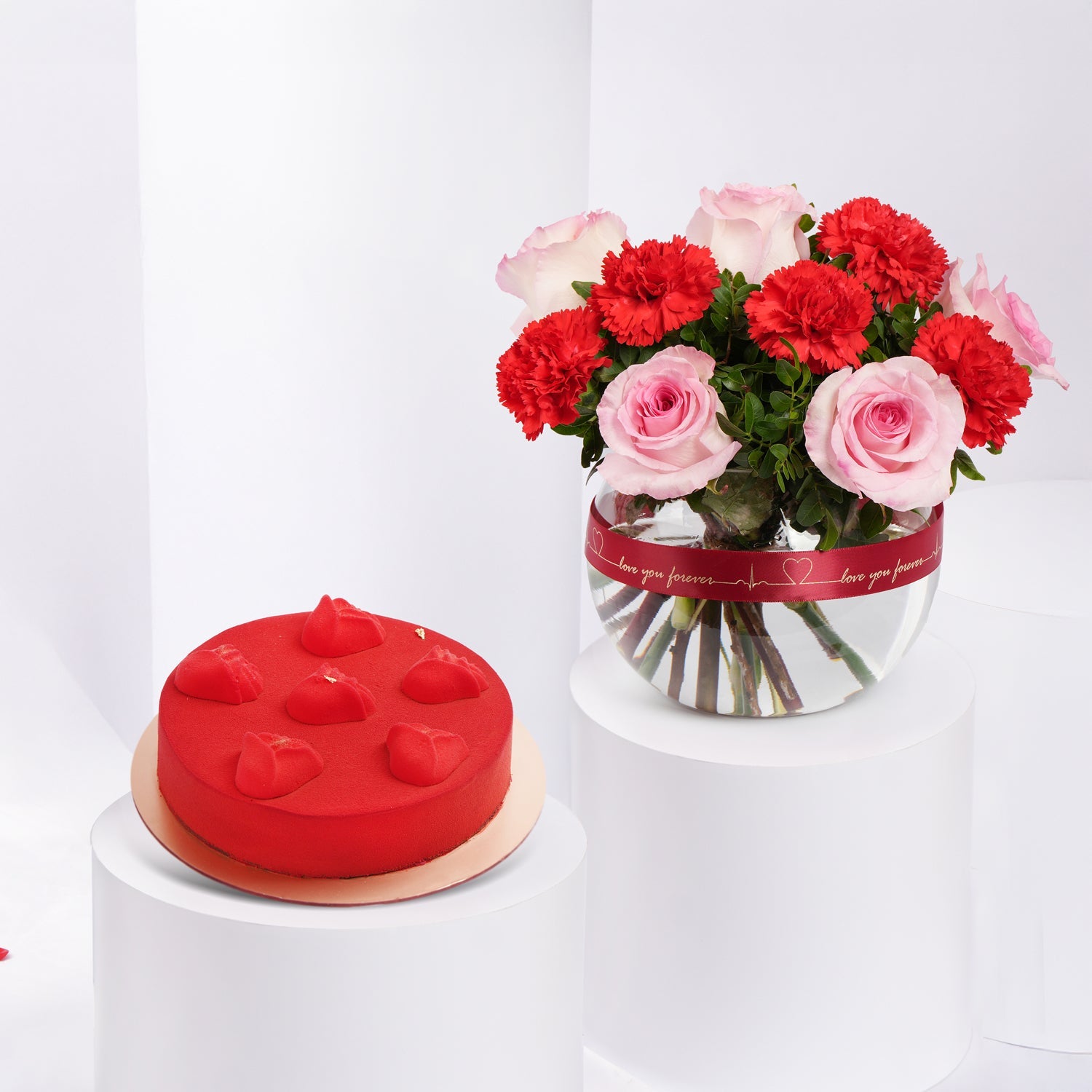 Roses & Carnation Arrangement | Chocolate Cake 500gm