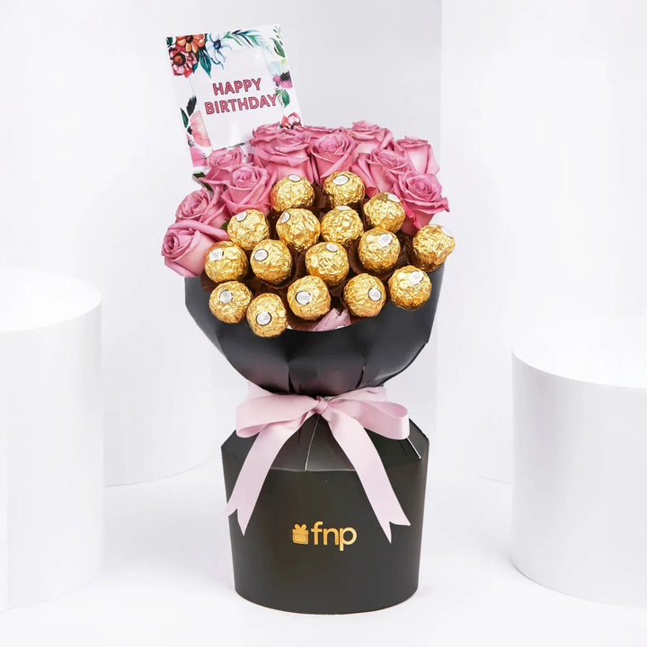 Roses & Rocher Birthday Bouquet