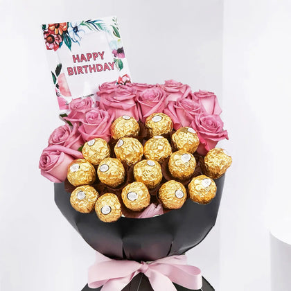 Roses & Rocher Birthday Bouquet
