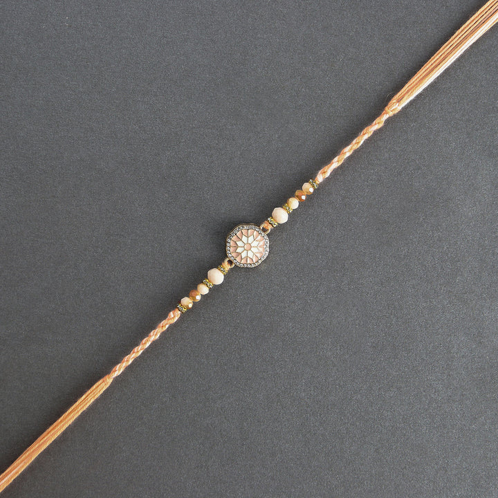 Rosy American Diamond Rakhi N Ferrero Bar