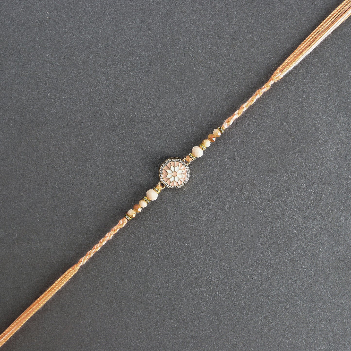 Rosy American Diamond Rakhi N Ferrero Bar