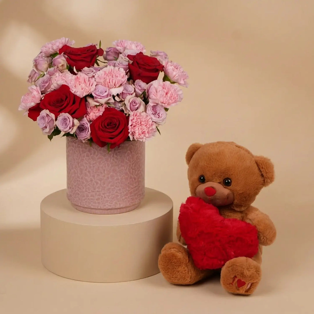 Elegant Valentine: Rose & Carnation Delight
