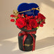 Royal Blue Heart Romance: Exquisite Roses & Godiva Chocolates