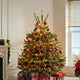 Elegant 6-Foot Royal Forest Artificial Christmas Tree with LED Lights and Red Decorations