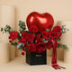 Exquisite Royal Love Rose Arrangement with Heart Balloon