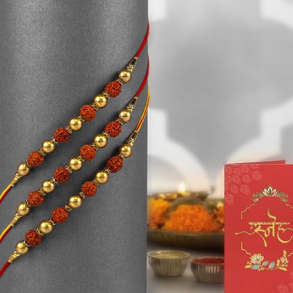 Rudraksha Bliss Rakhi Set of 3 & Nutty Delight