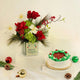 Season's Greetings Flower n Vanilla Cake Combo