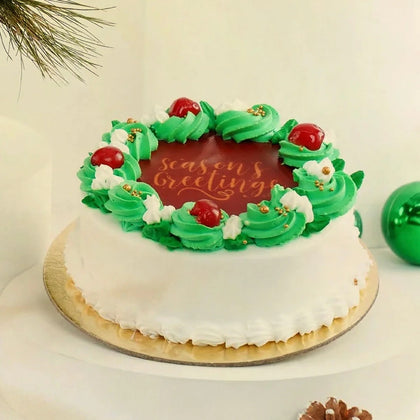 Season's Greetings Flower n Vanilla Cake Combo