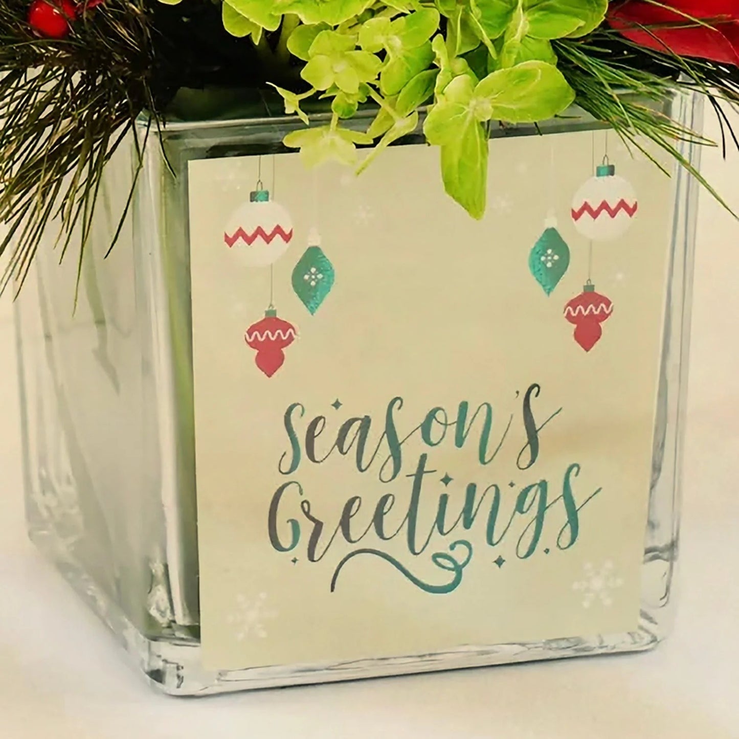 Season's Greetings Flower Vase