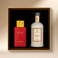 رومانسية أبدية: باقة ورود وردية وحمراء مع طقم هدية شغف عود أحمر