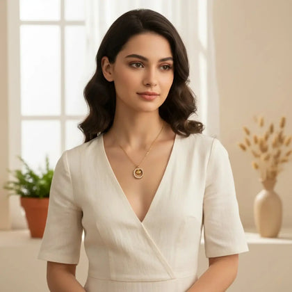 قلادة قلب ذهبية فاخرة بتصميم هالة