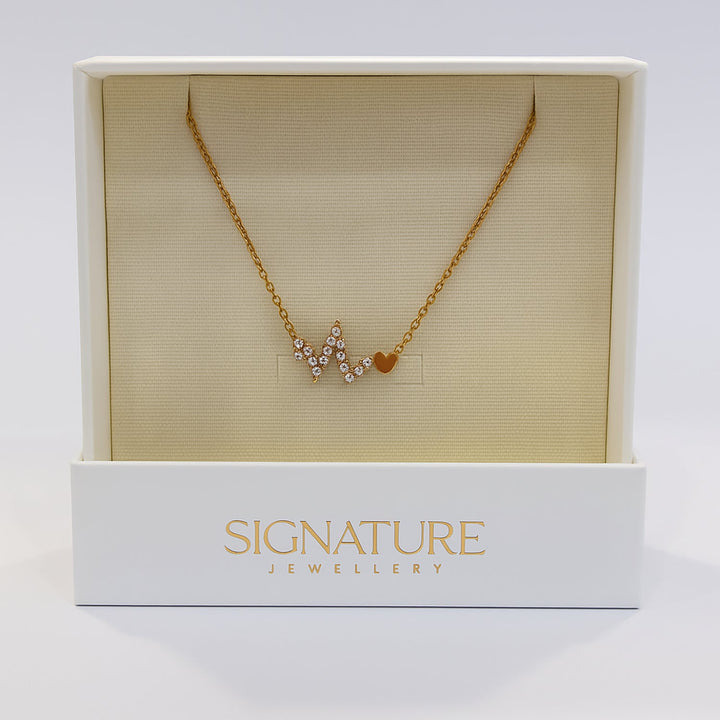 Exquisite Signature Heartbeat of Love Necklace with Crystals