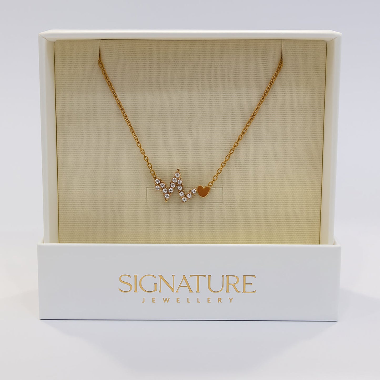 Exquisite Signature Heartbeat of Love Necklace with Crystals