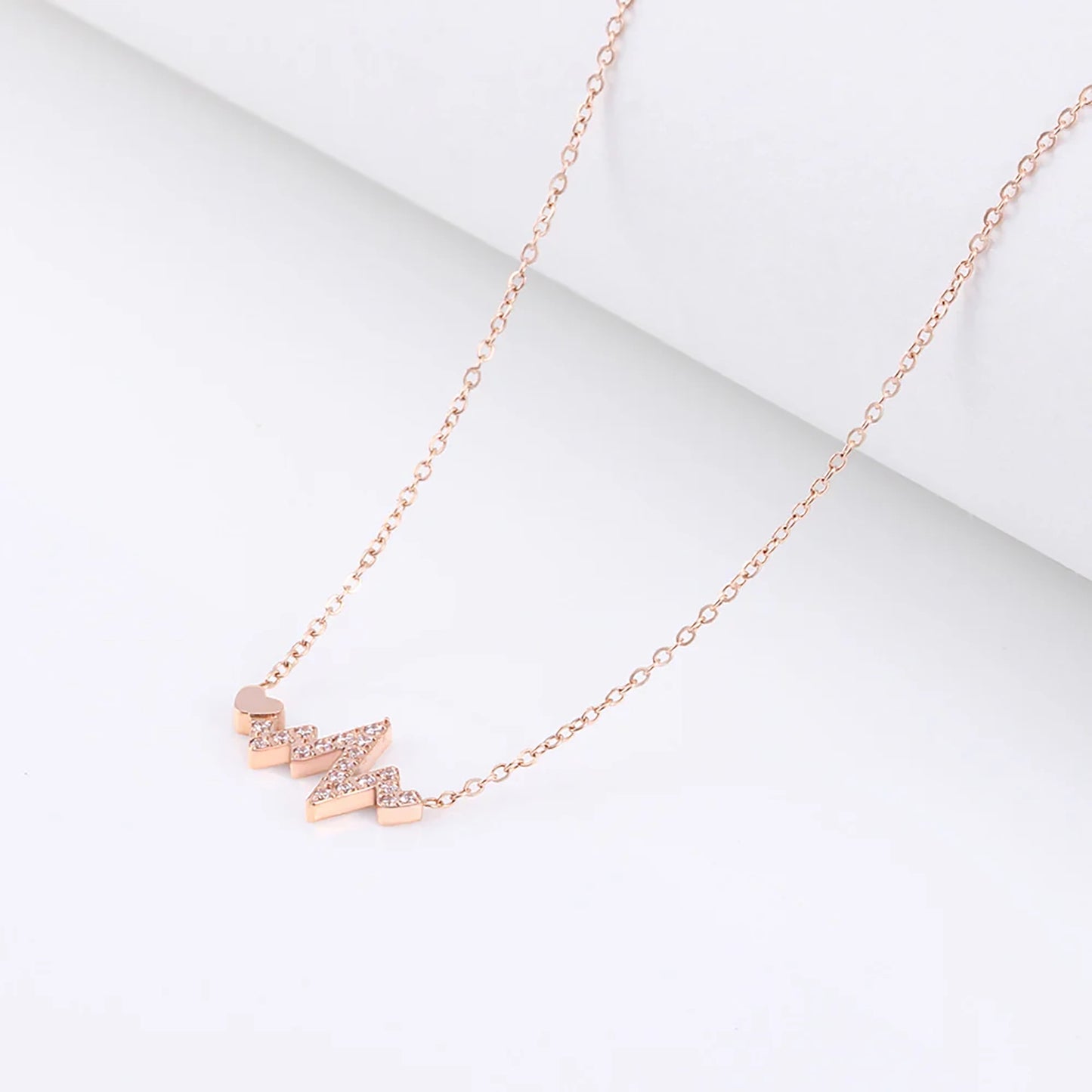 Exquisite Signature Heartbeat of Love Necklace with Crystals