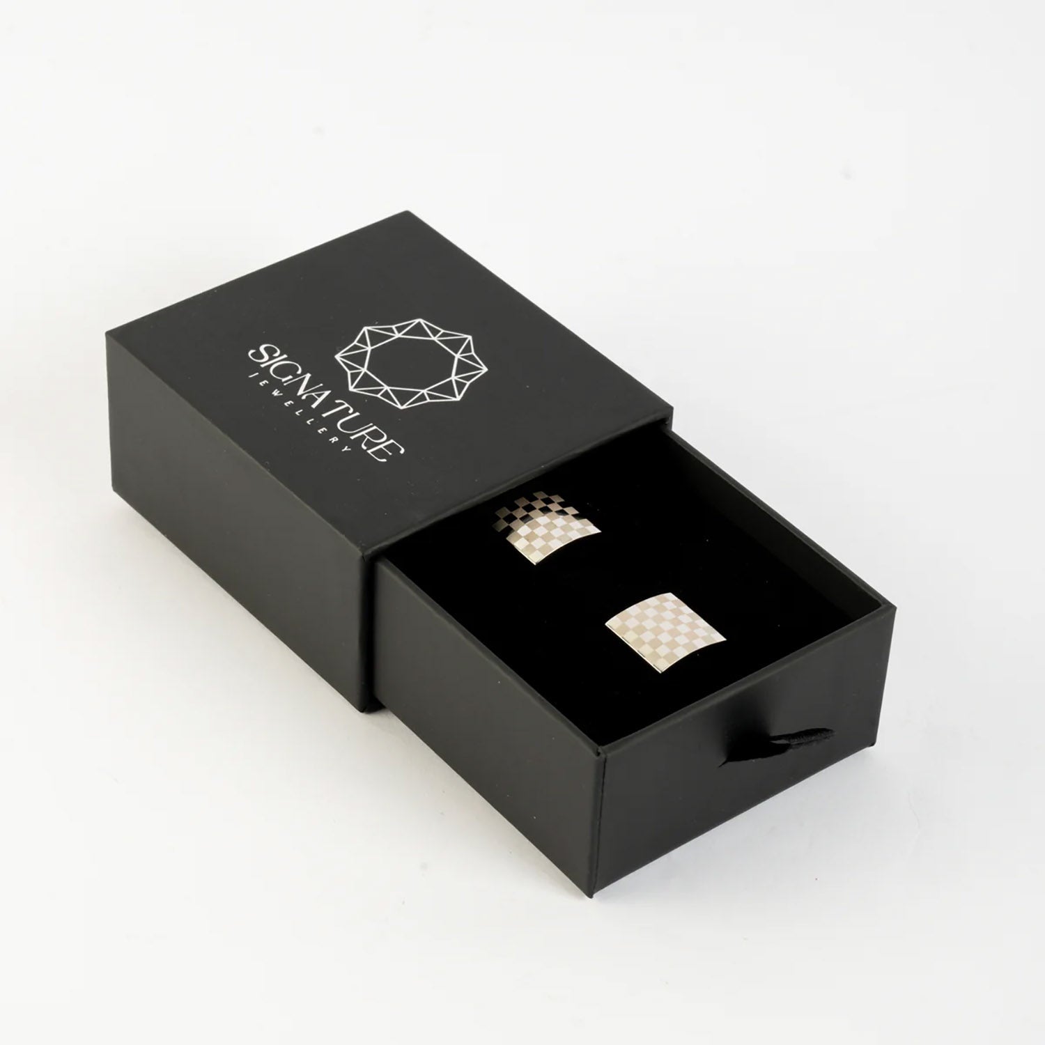 Signature Jewelry Elegant Checkered Cufflinks