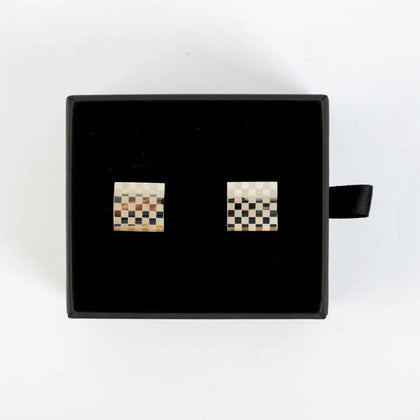 Luxurious Signature Jewelry Checkered Cufflinks for Men