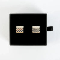 Luxurious Signature Jewelry Checkered Cufflinks for Men