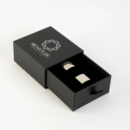 Luxurious Signature Jewelry Checkered Cufflinks for Men